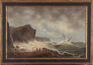 Skeppet Förlisar Utanför Stormig Kust by Claude Joseph VERNET