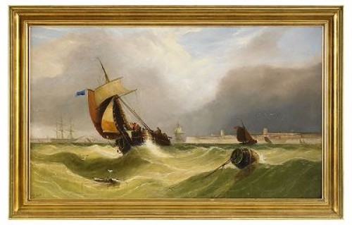 Segelbåtar På Stormigt Hav by John CALLOW - auction artwork with signature
