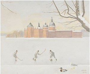 Bandyspelare Vid Gripsholms Slott by Einar JOLIN