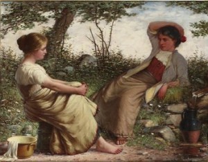 Vid Brunnen by Thomas Byron LYLE - auction artwork with signature