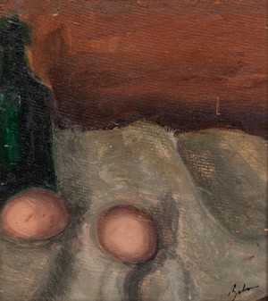 Still Life With Eggs And Bottle by Corneliu BABA