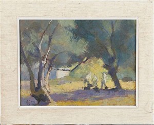 Parklandskap by Olle ISAEUS - auction artwork with signature