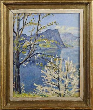 Le Lockle Le Burgenstock by Maurice MATHEY - auction artwork with signature