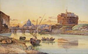 Blick über Den Tiber Zur Engelsburg Und Zum Petersdom by Roberto GIGLI