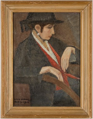 Kvinna Med Hatt by Uuno ALANKO - auction artwork with signature