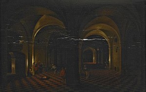 Figurscen I Katedral by Harmen Van STEENWYCK - auction artwork with signature