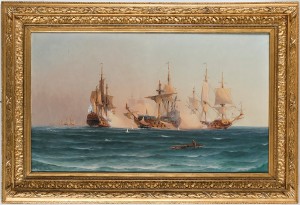 Sjöslaget Utanför Sandhamn Den 24 Maj 1719 Mellan 40-kanonskeppet