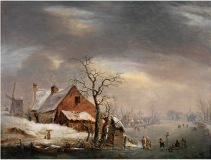 Winterlandschaft Mit Schlittschuhläufern by Pieter Frans De, The Younger NOTER