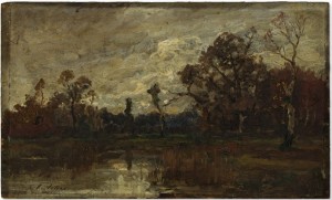 River Landscape In Autumn by Conrad EILERS - auction artwork with signature