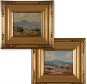 Pair Of Floral Mountain Landscapes by Nevada WILSON