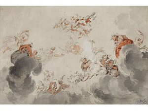 Deckenbildentwurf Für Ein Profanes, Bacchanales Raumthema by Jacob De WIT