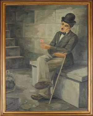 Charlie Chaplin Ur Stad I Ljus 1931 by Ester BLOMGREN - auction artwork with signature