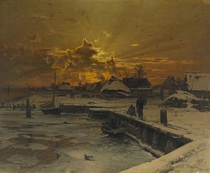 Fiskeby I Vinterskrud by Walter MORAS