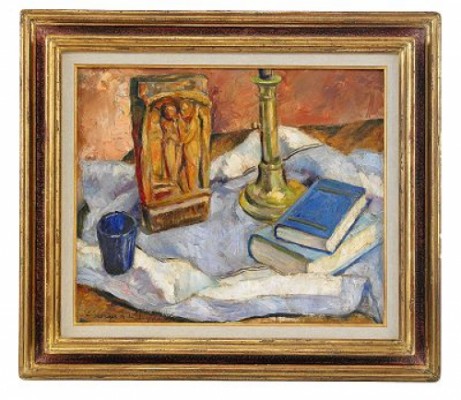 Still Life With Books by Georges Anatolievich POGEDAIEFF