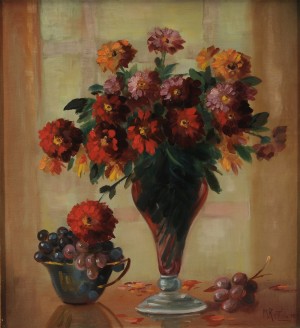 Fall Flowers by Martin RETTIG - auction artwork with signature