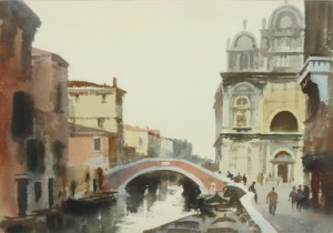 Bridge Near San Zanipolo (ss. Giovanni E Paolo), Venice by Edward Brian SEAGO