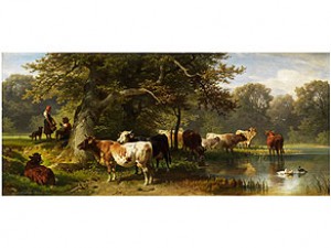 Vieh An Der Tränke by Friedrich Johann VOLTZ