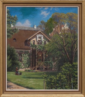 Sommarträgård by Louis Isak Napoleon JENSEN - auction artwork with signature