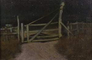 Gate To The Adobe At Night by Charles Rollo PETERS