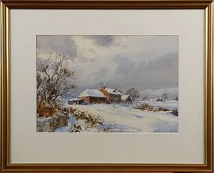 Engelsk Landsbyggd I Vinterskrud by Ashton CANNELL - auction artwork with signature