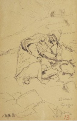 A Resting Wanderer by Ilya Efimovich REPIN