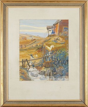 Kaos På Gården by Aleksanteri AHOLA-VALO - auction artwork with signature