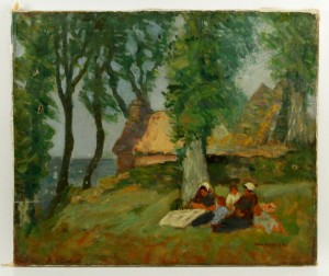 Lace Makers Of Brittany by Olga Lea ROSENSON - auction artwork with signature