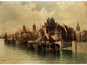 Stadt Am Hafenufer by August Von SIEGEN
