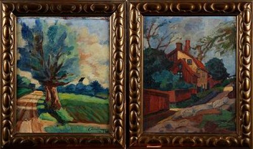 (2) Landskap Och Bygata by Adrian BARGO - auction artwork with signature