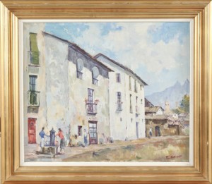 Stadsmotiv by Antoni LLOBET - auction artwork with signature