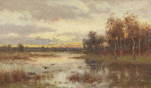 Kleine Moorlandschaft In Der Dämmerung by Marie EGNER