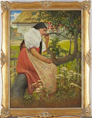 Kvinna I Väntan by Oscar Alfred NICK - auction artwork with signature