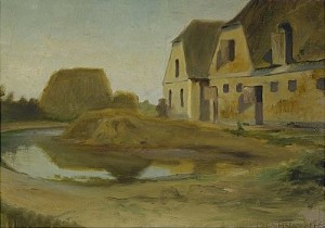 Fransk Gårdsmiljö by Björn AHLGRENSSON - auction artwork with signature