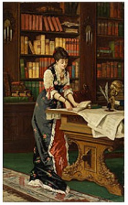 Junge Dame In Der Bibliothek by Jean-Baptiste The Younger CHARPENTIER