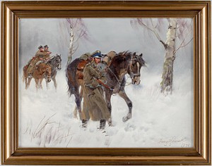 Hästmotiv by Jerzy KOSSAK