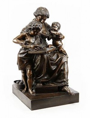 Skrivlektionen by Carl Johan DYFVERMAN - auction artwork with signature