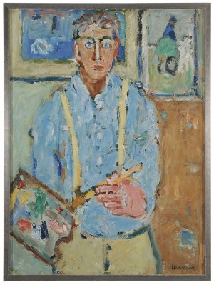 Self-portrait Of Artist With Palette by Andre HENOCQUE - auction artwork with signature