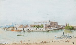 Stockholms Slott Från Fersenska Terrassen by Myles Birket FOSTER