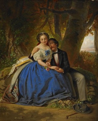 Förlovningen by Auguste MANSFELD - auction artwork with signature