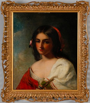 Porträtt Av Ung Kvinna by Charles BAXTER - auction artwork with signature