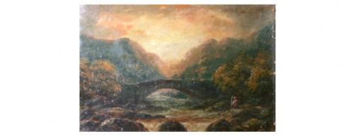Stenbro I Solnedgång by Harry Armstrong WHITTLE - auction artwork with signature