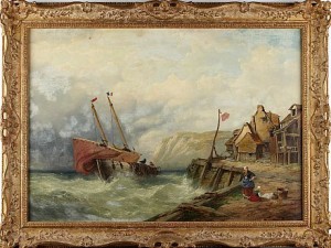 Kustlandskap Med Segelfartyg by John James WILSON