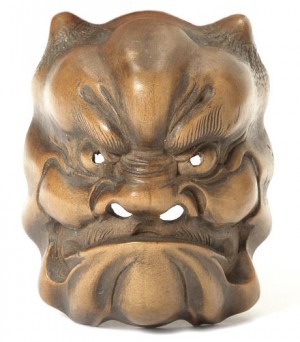A Boxwood Mask Netsuke Of An Oni Style by Kokeisai SANSHO