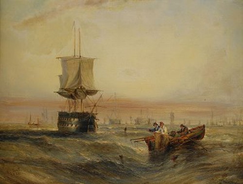 Hamnvy Med Segelbåtar by William Callcott KNELL