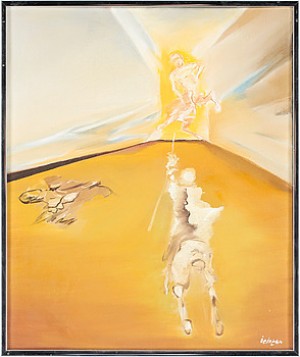 Surrealistiskt Motiv Med Ryttare Och Kentaur by Semproniu ICLOZAN - auction artwork with signature