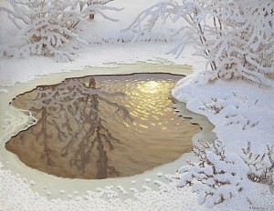 Vinterlandskap by Gustaf FJÆSTAD