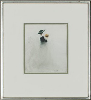 Kvinna Med Svart Hatt by Sinikka HAUTAMÄKI - auction artwork with signature