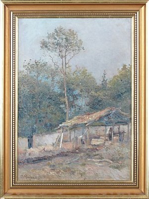 Landskap Med Hus by Charles MONGINOT - auction artwork with signature