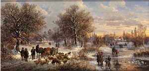 Winterlandschaft Mit Schafherde by Hubert KAPLAN