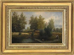 Landskap Med Figurer by Herman WEDEL-ANKER - auction artwork with signature